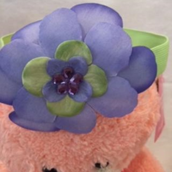 PURPLE AND GREEN 3D FLOWER PETALS HEADBAND - Picture 3 of 7